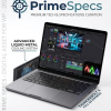 Primespecs Visionary Studio Max high-end workstation with 4K display and liquid metal cooling.