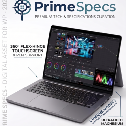 PrimeSpecs Modula One fully modular laptop showing hot-swappable port expansion cards and internal component bay.