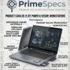 Primespecs Modena One specialized modular laptop with a partially removed side panel showing internal components and logic board.
